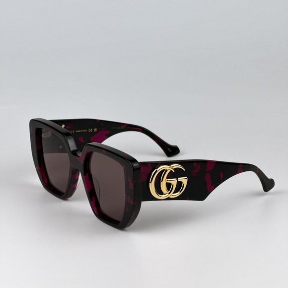 Gucci GG0956S 008 Sunglasses Havana Violet Brown Cat Eye Unisex GG 0956S - Picture 7 of 11